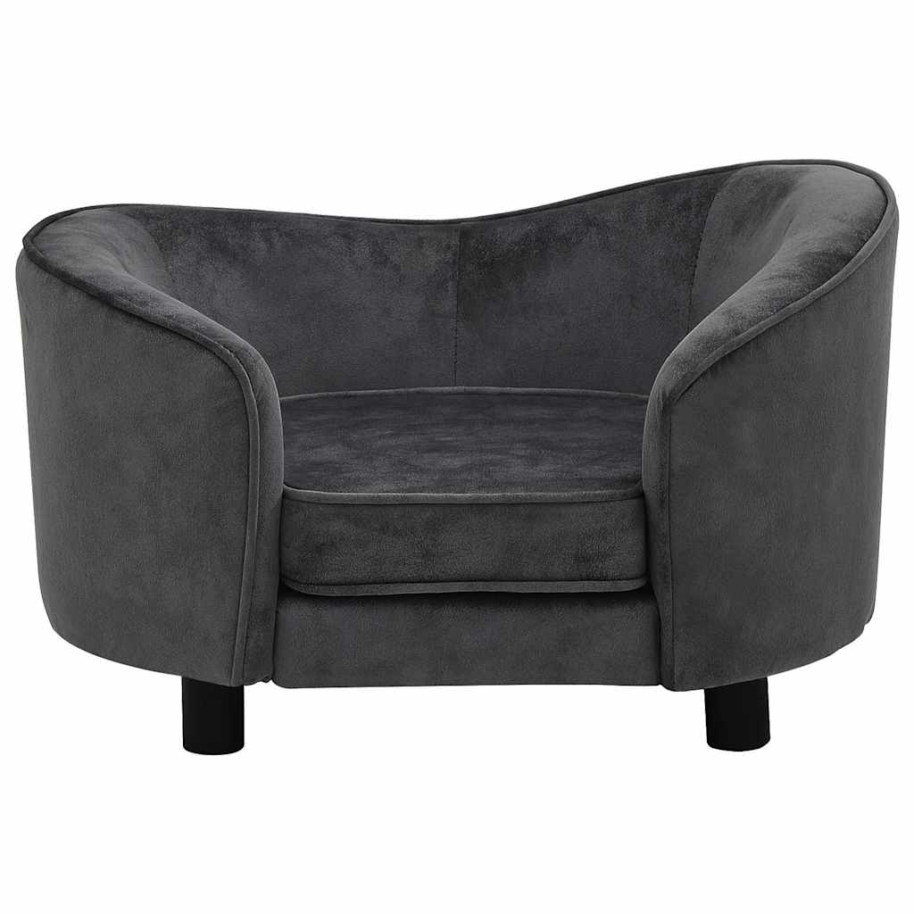 hundesofa 69x49x40 cm plys mørkegrå