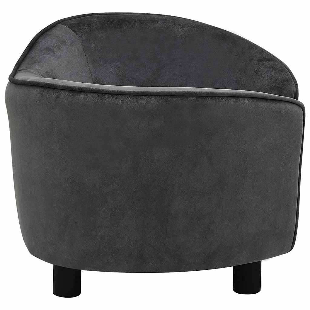 hundesofa 69x49x40 cm plys mørkegrå