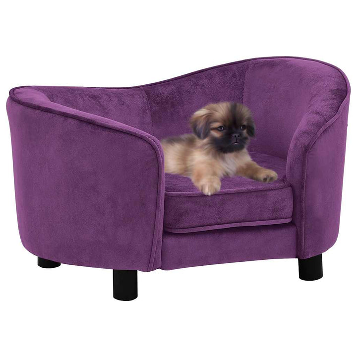 hundesofa 69x49x40 cm plys bordeauxfarvet