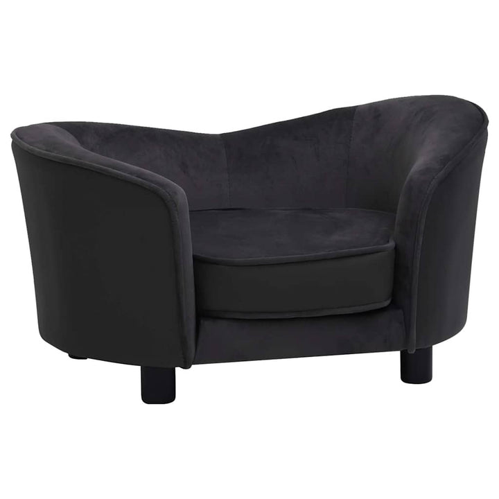 hundesofa 69x49x40 cm plys og kunstlæder sort