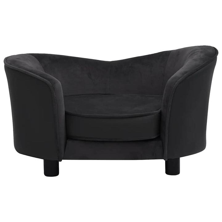 hundesofa 69x49x40 cm plys og kunstlæder sort