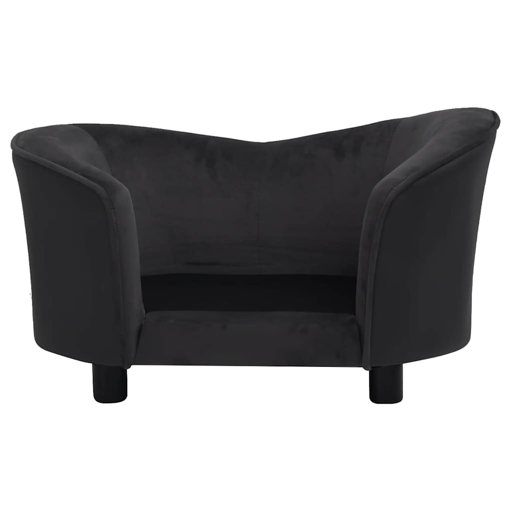 hundesofa 69x49x40 cm plys og kunstlæder sort