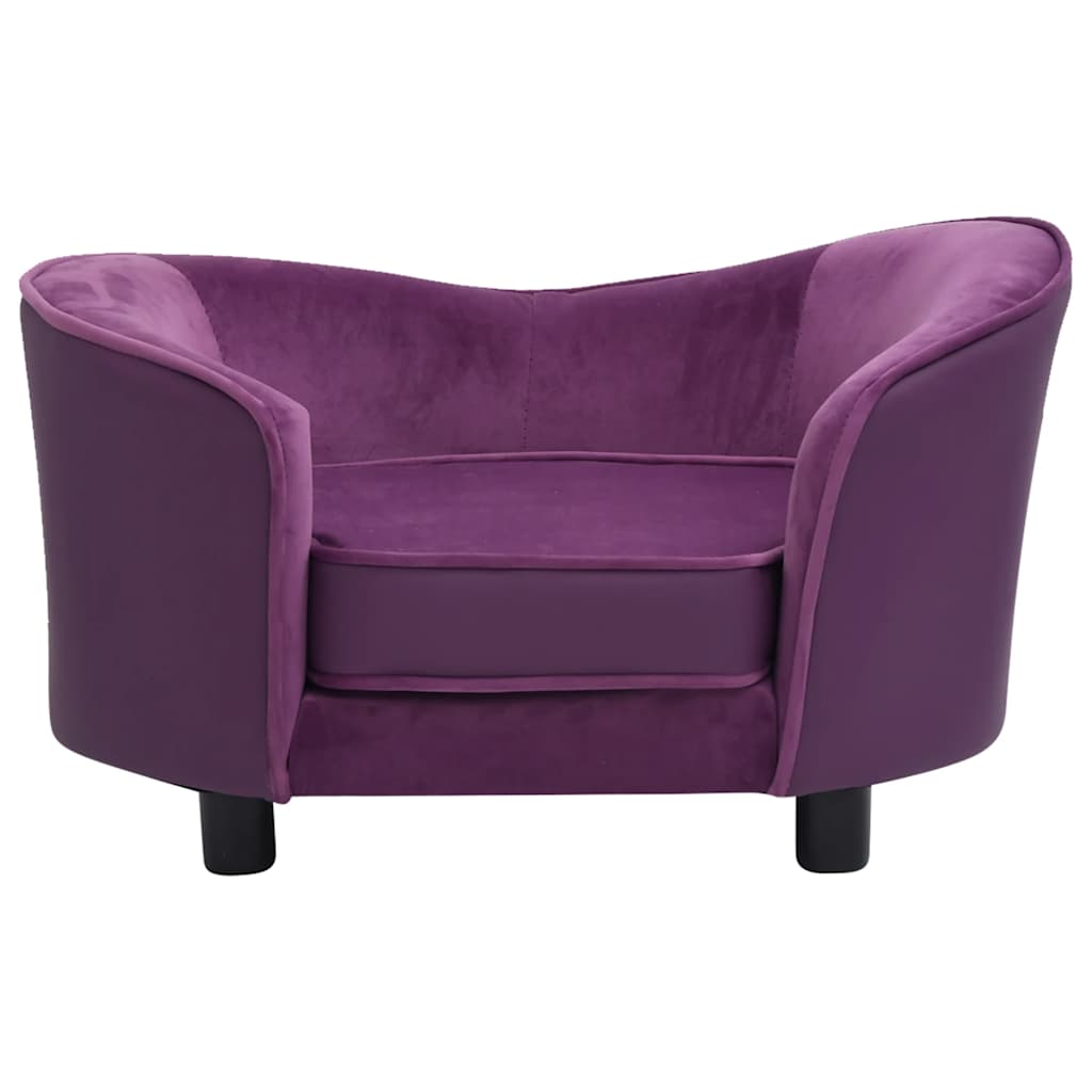 hundesofa 69x49x40 cm plys og kunstlæder bordeauxfarvet
