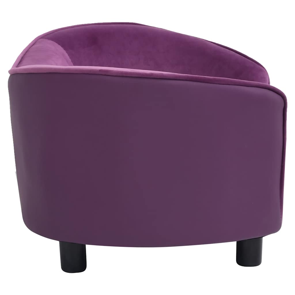 hundesofa 69x49x40 cm plys og kunstlæder bordeauxfarvet