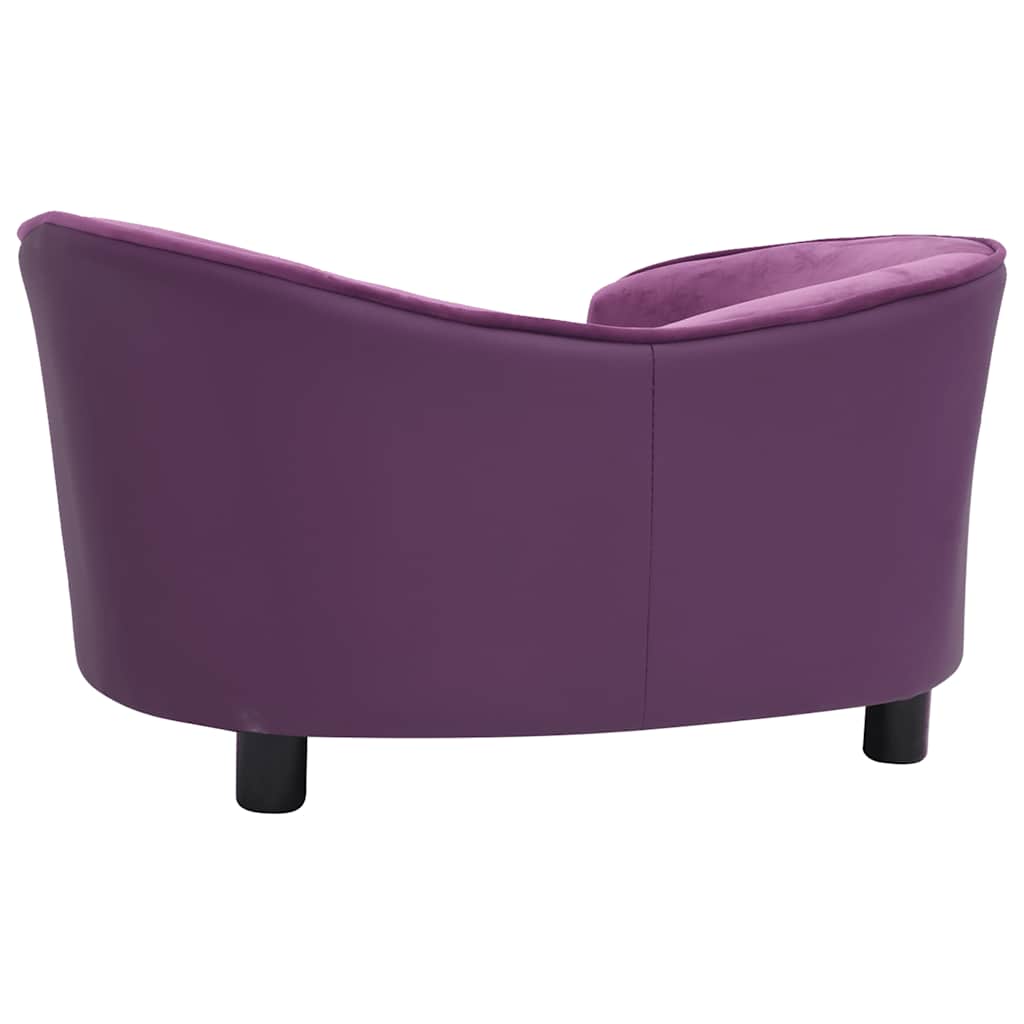 hundesofa 69x49x40 cm plys og kunstlæder bordeauxfarvet