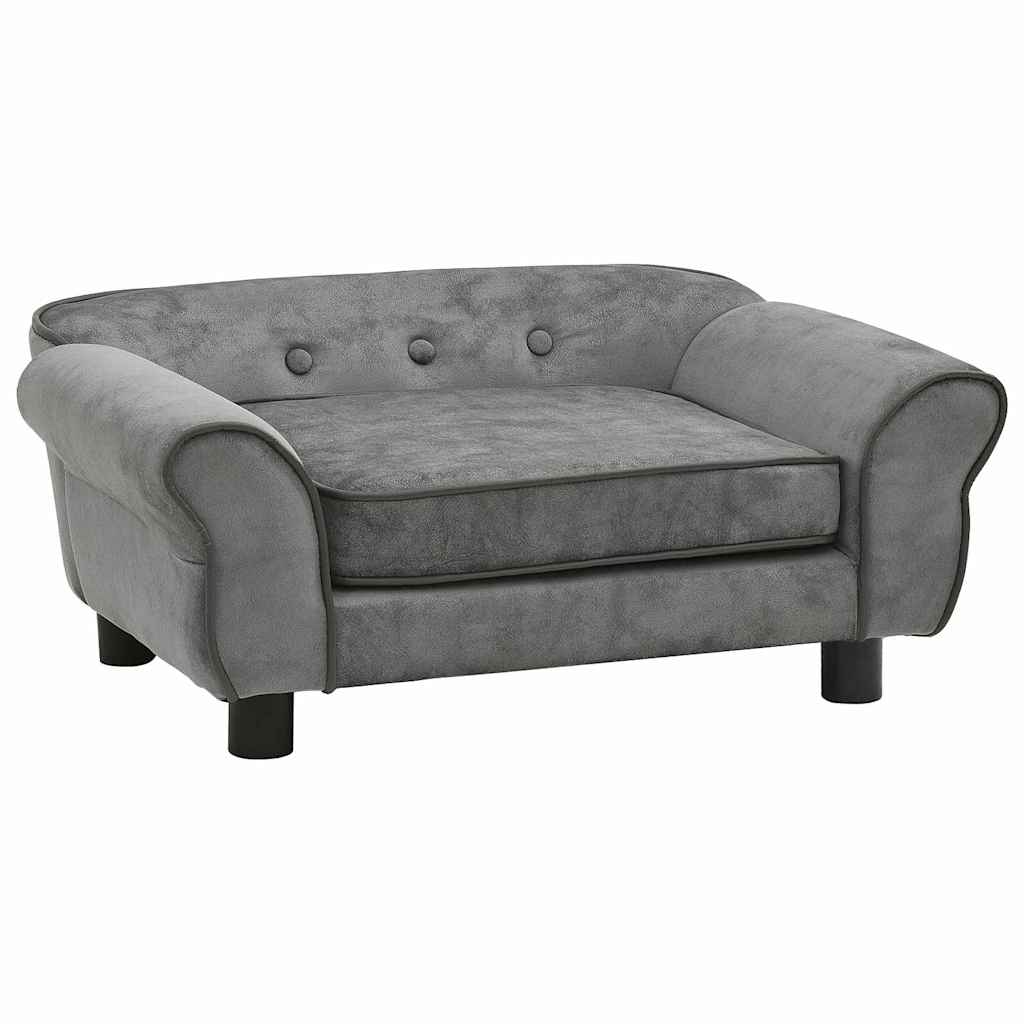 hundesofa 72x45x30 cm plys mørkegrå