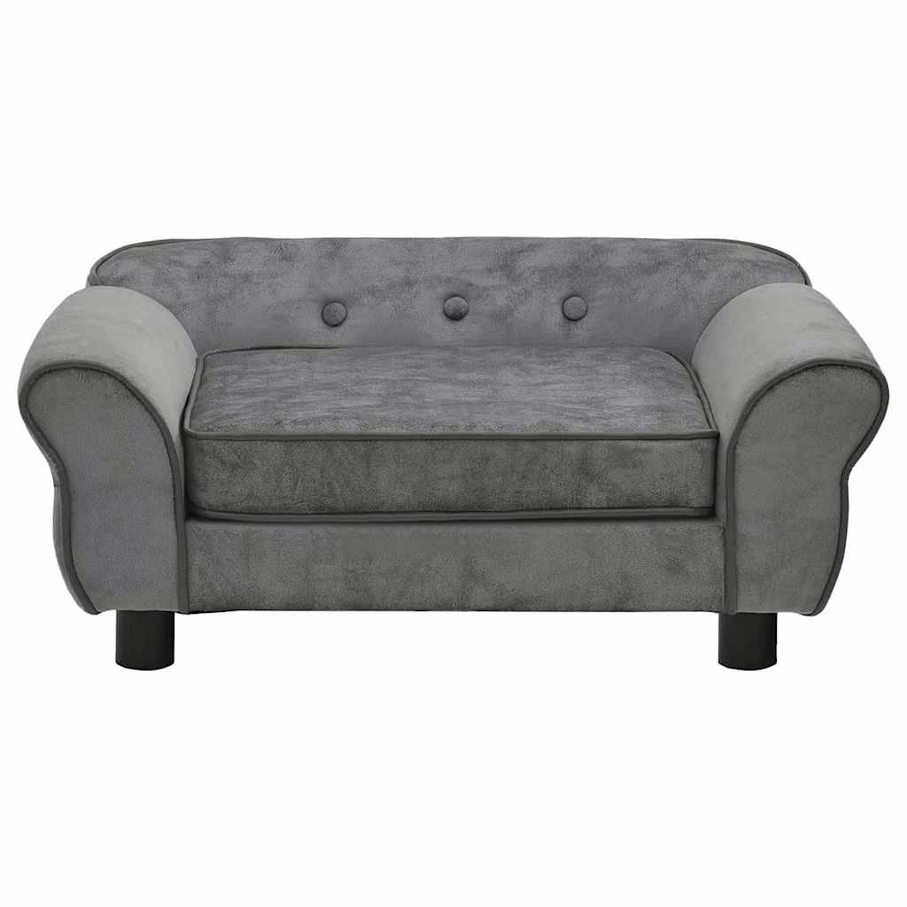 hundesofa 72x45x30 cm plys mørkegrå