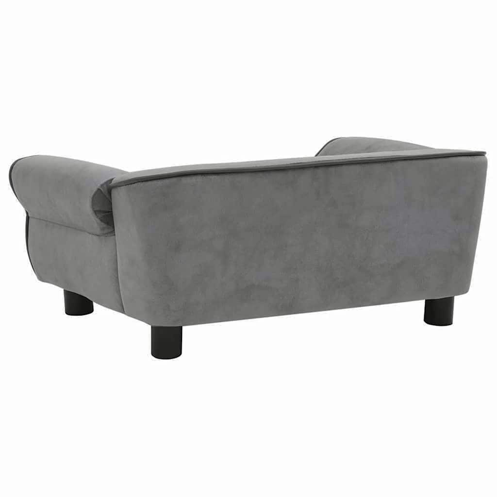 hundesofa 72x45x30 cm plys mørkegrå
