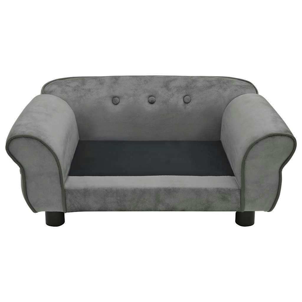 hundesofa 72x45x30 cm plys mørkegrå