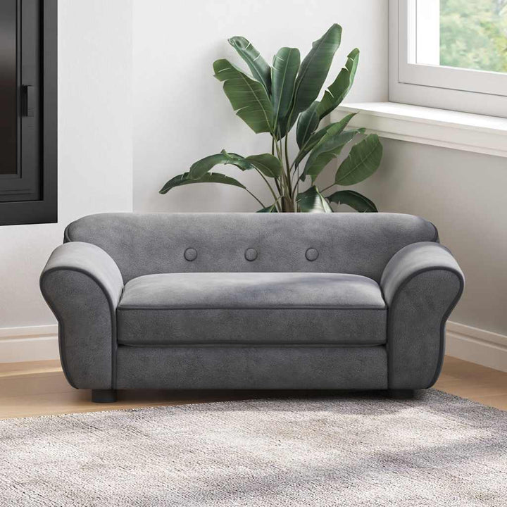 hundesofa 72x45x30 cm plys mørkegrå