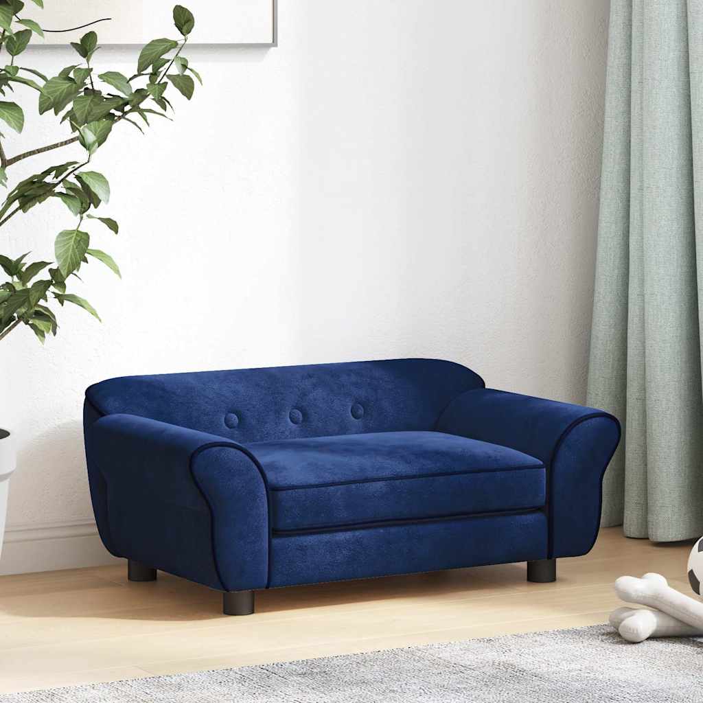 hundesofa 72x45x30 cm plys blå
