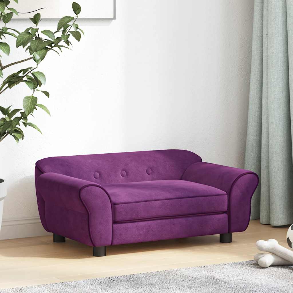 hundesofa 72x45x30 cm plys bordeauxfarvet