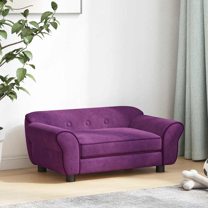hundesofa 72x45x30 cm plys bordeauxfarvet