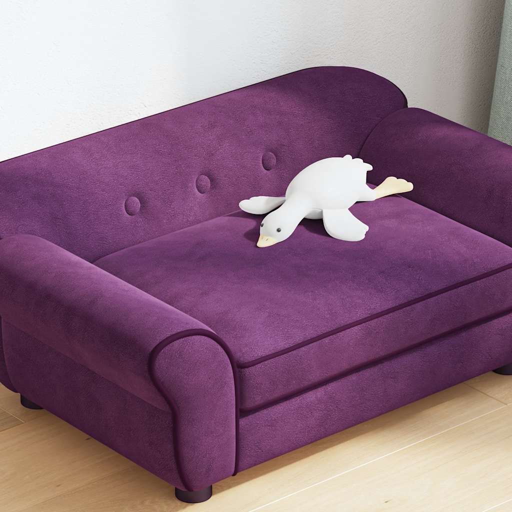 hundesofa 72x45x30 cm plys bordeauxfarvet