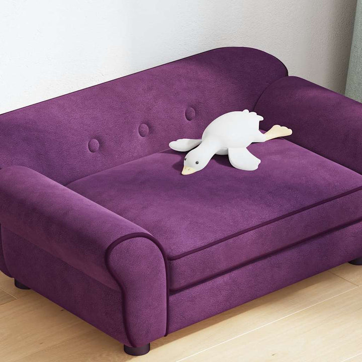hundesofa 72x45x30 cm plys bordeauxfarvet