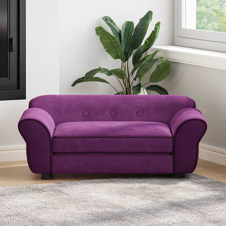 hundesofa 72x45x30 cm plys bordeauxfarvet