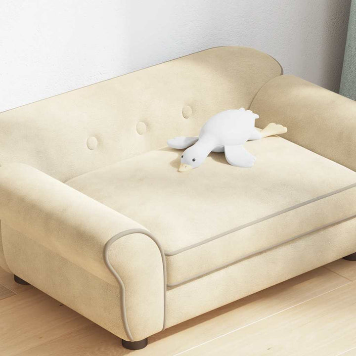 hundesofa 72x45x30 cm plys cremefarvet