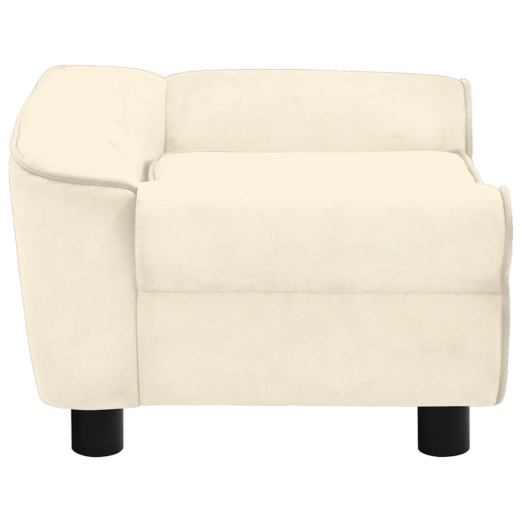 hundesofa 72x45x30 cm plys cremefarvet