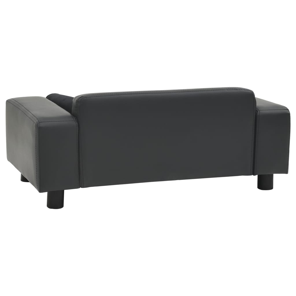hundesofa 81x43x31 cm plys og kunstlæder mørkegrå