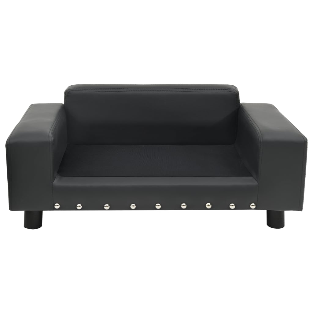 hundesofa 81x43x31 cm plys og kunstlæder mørkegrå