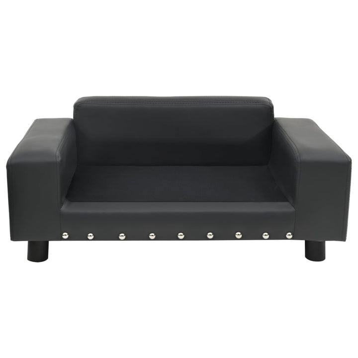 hundesofa 81x43x31 cm plys og kunstlæder mørkegrå