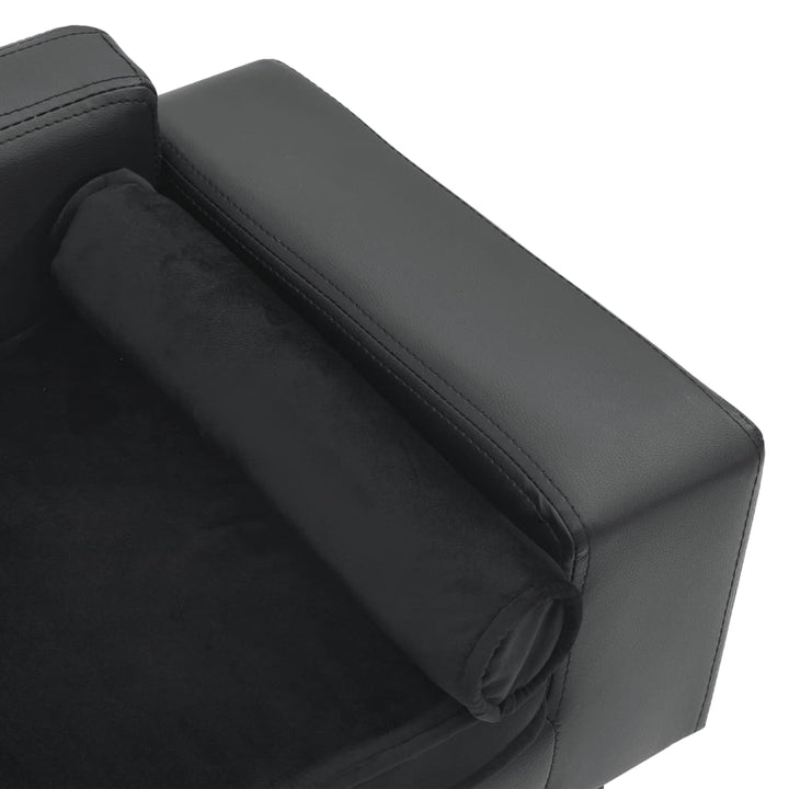 hundesofa 81x43x31 cm plys og kunstlæder mørkegrå