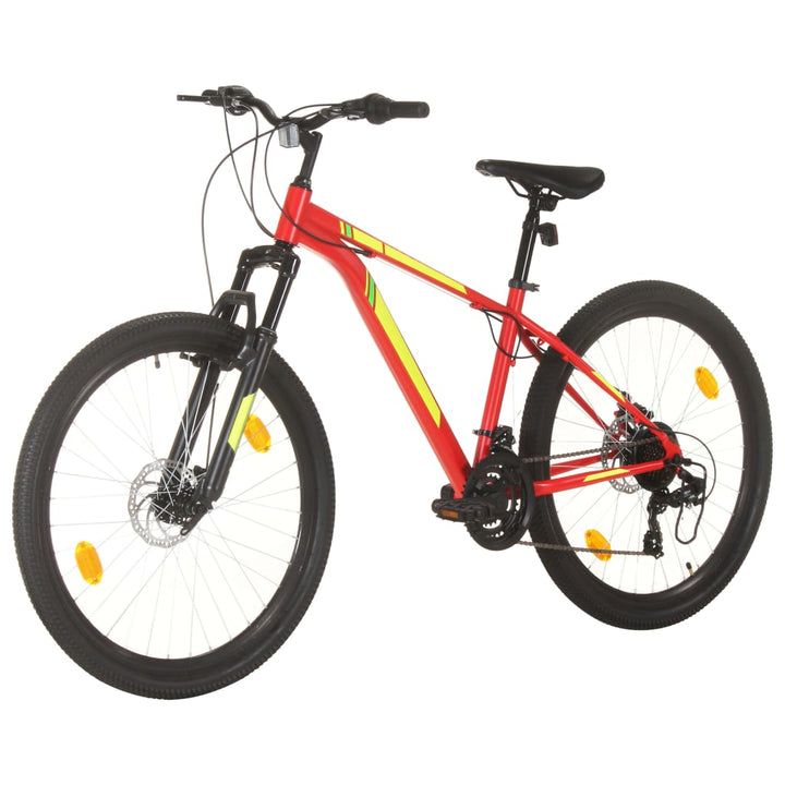 mountainbike 21 gear 27,5 tommer hjul 38 cm rød