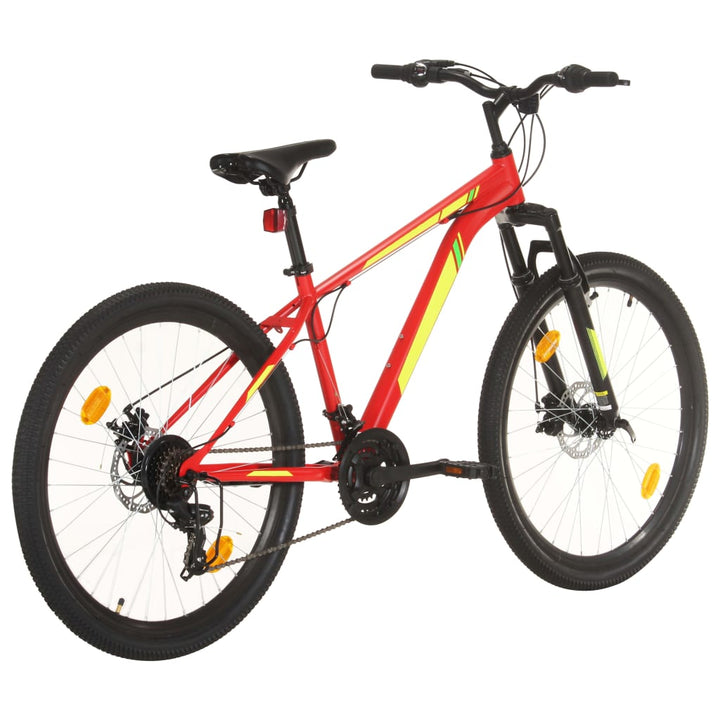 mountainbike 21 gear 27,5 tommer hjul 38 cm rød
