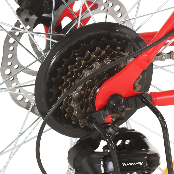 mountainbike 21 gear 27,5 tommer hjul 38 cm rød