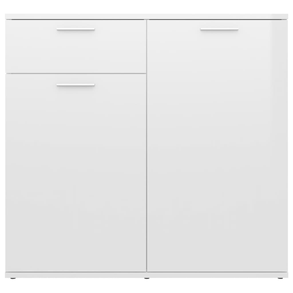 skænk 80x36x75 cm konstrueret træ hvid højglans