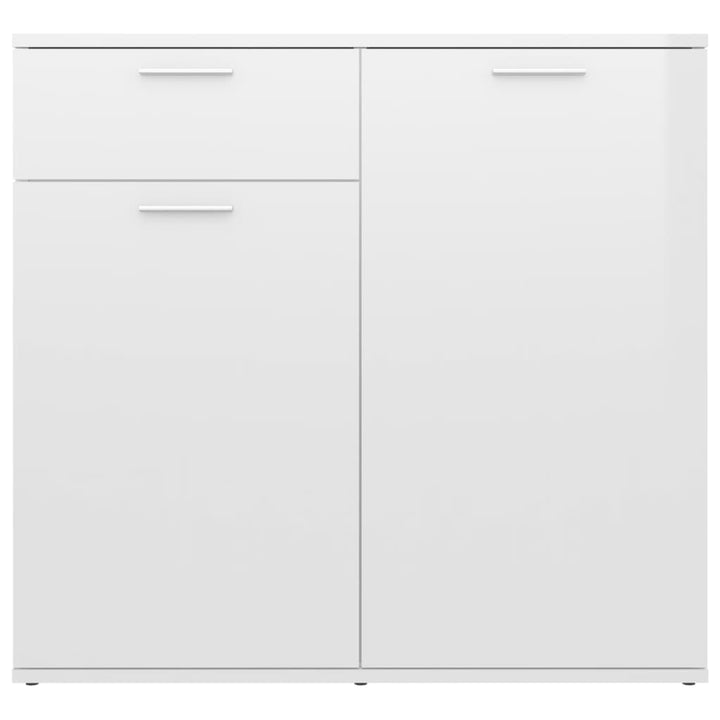 skænk 80x36x75 cm konstrueret træ hvid højglans