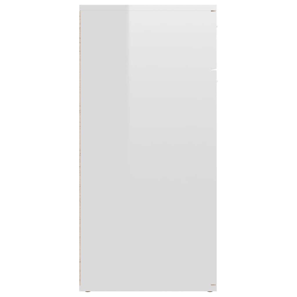 skænk 80x36x75 cm konstrueret træ hvid højglans