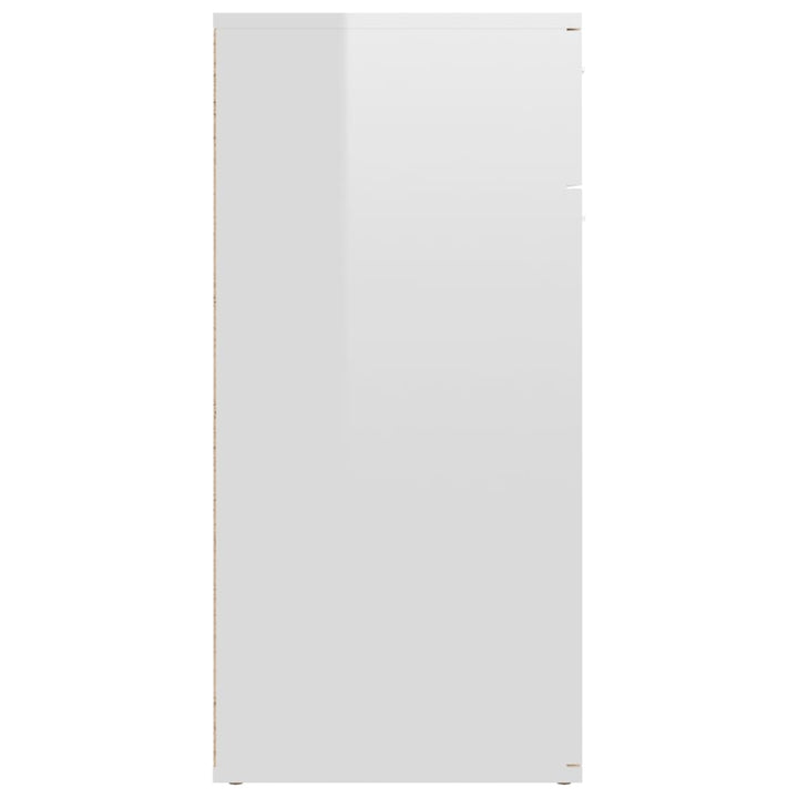skænk 80x36x75 cm konstrueret træ hvid højglans