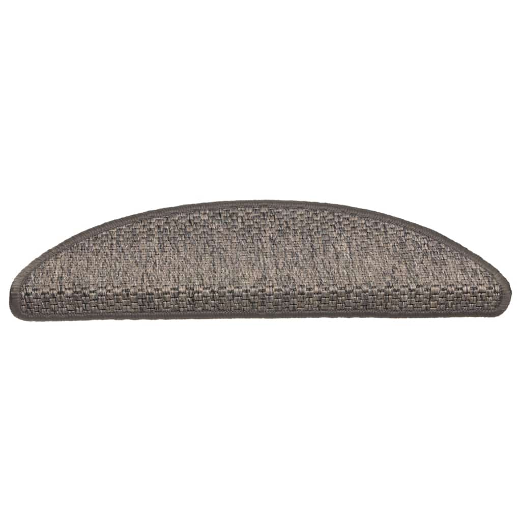 selvklæbende trappemåtter 15 stk. 56x17x3 cm sisal brun-beige