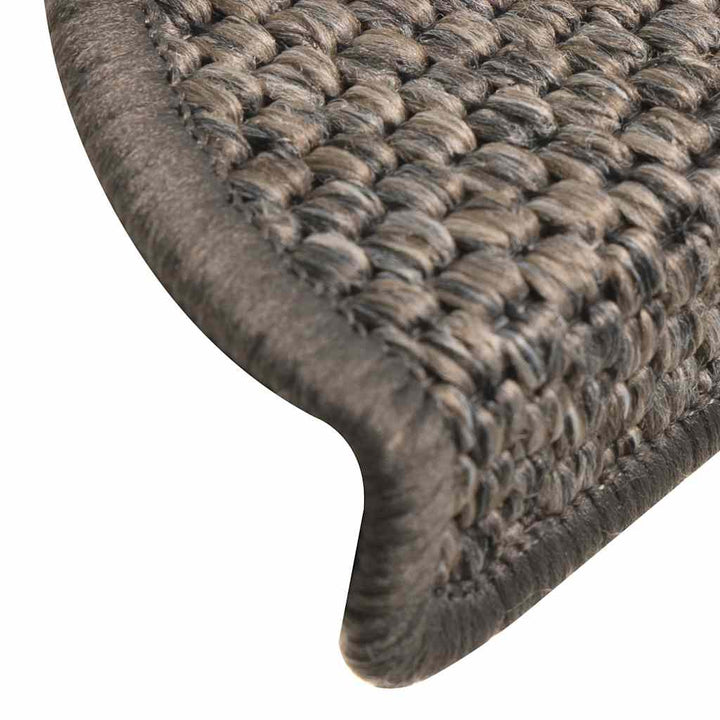 selvklæbende trappemåtter 15 stk. 56x17x3 cm sisal brun-beige