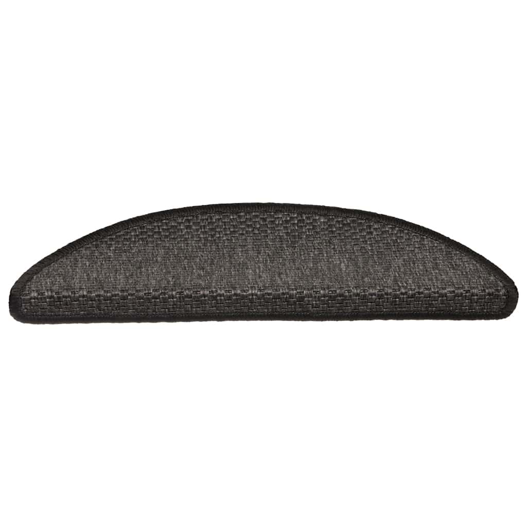 selvklæbende trappemåtter 15 stk. 56x17x3cm sisal-look antracit