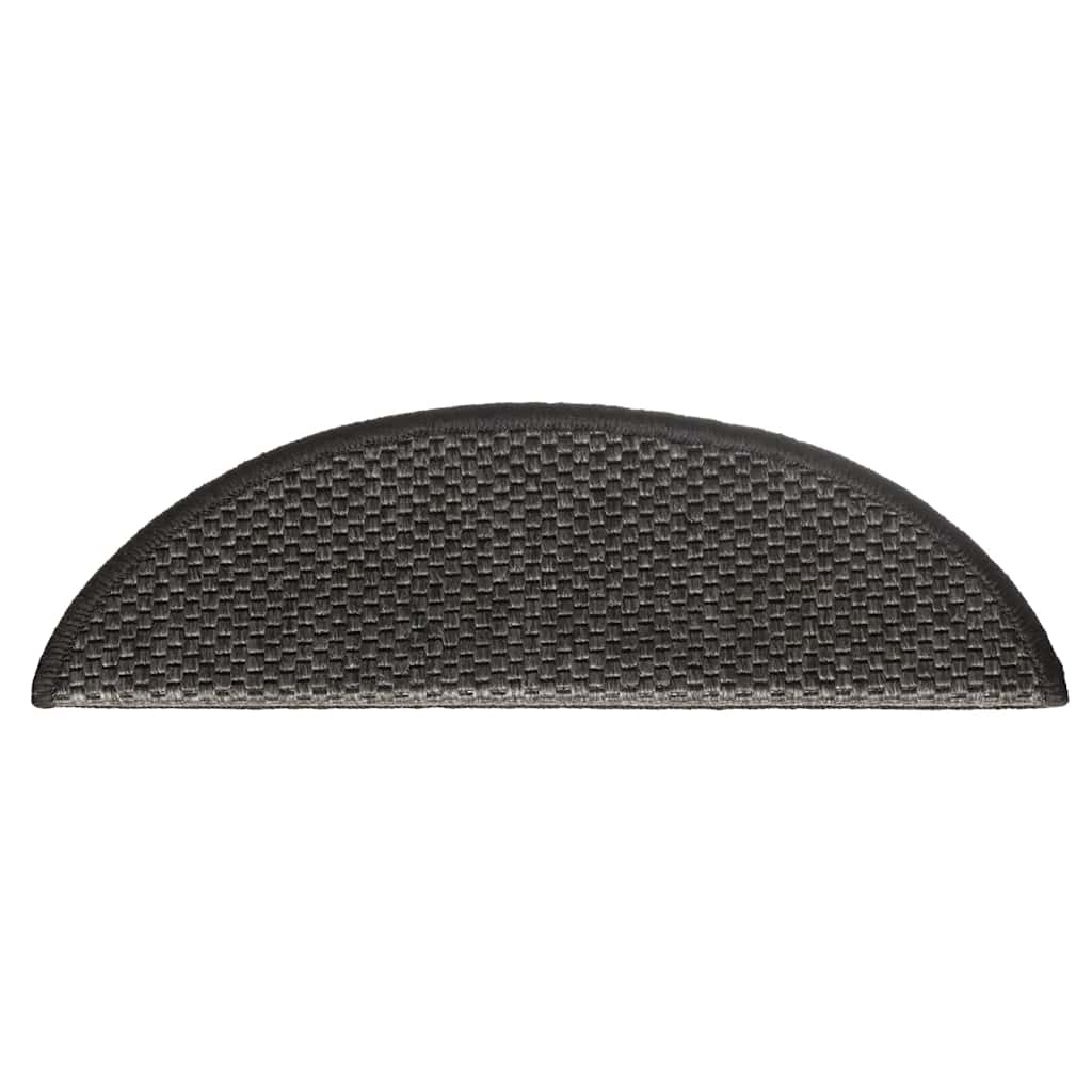 selvklæbende trappemåtter 15 stk. 56x17x3cm sisal-look antracit