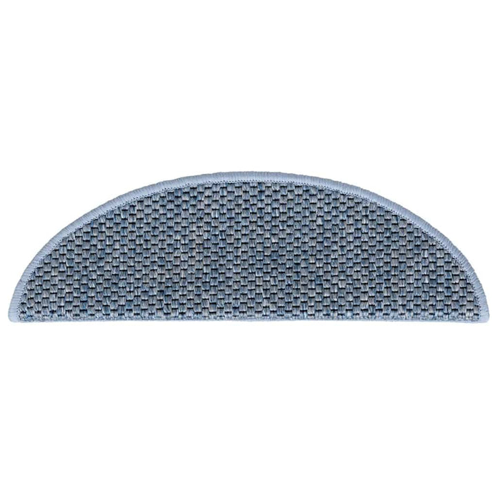 selvklæbende trappemåtter 15 stk. 56x17x3 cm sisal-look blå