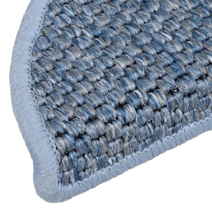 selvklæbende trappemåtter 15 stk. 56x17x3 cm sisal-look blå