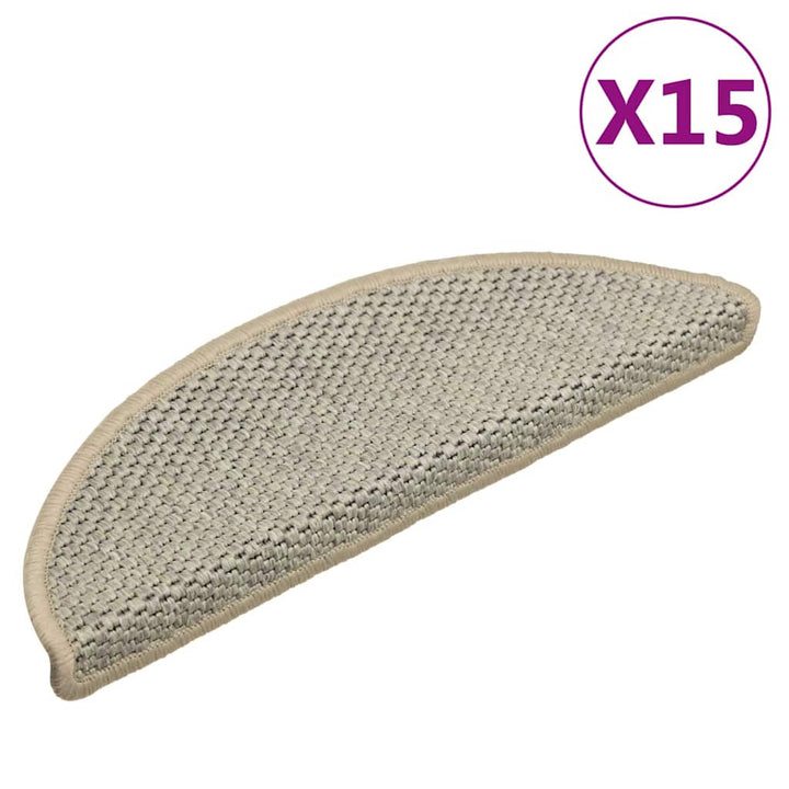 selvklæbende trappemåtte 15 stk. 56x17x3 cm sisal-look lysegrøn
