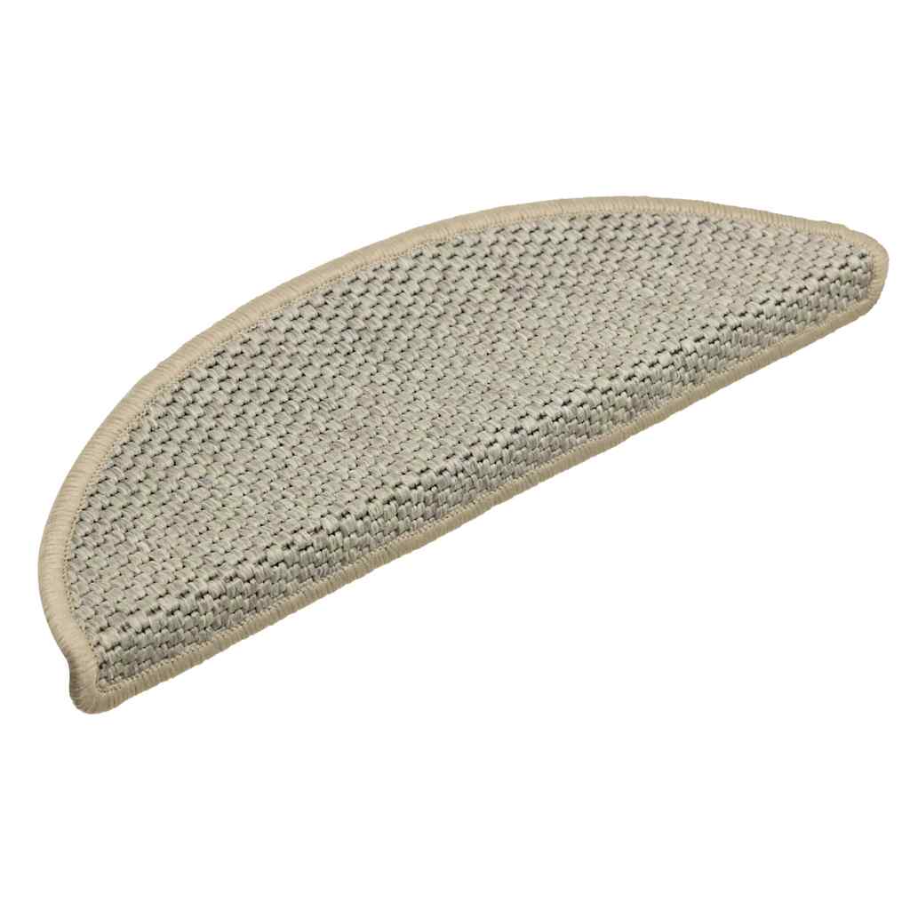selvklæbende trappemåtte 15 stk. 56x17x3 cm sisal-look lysegrøn