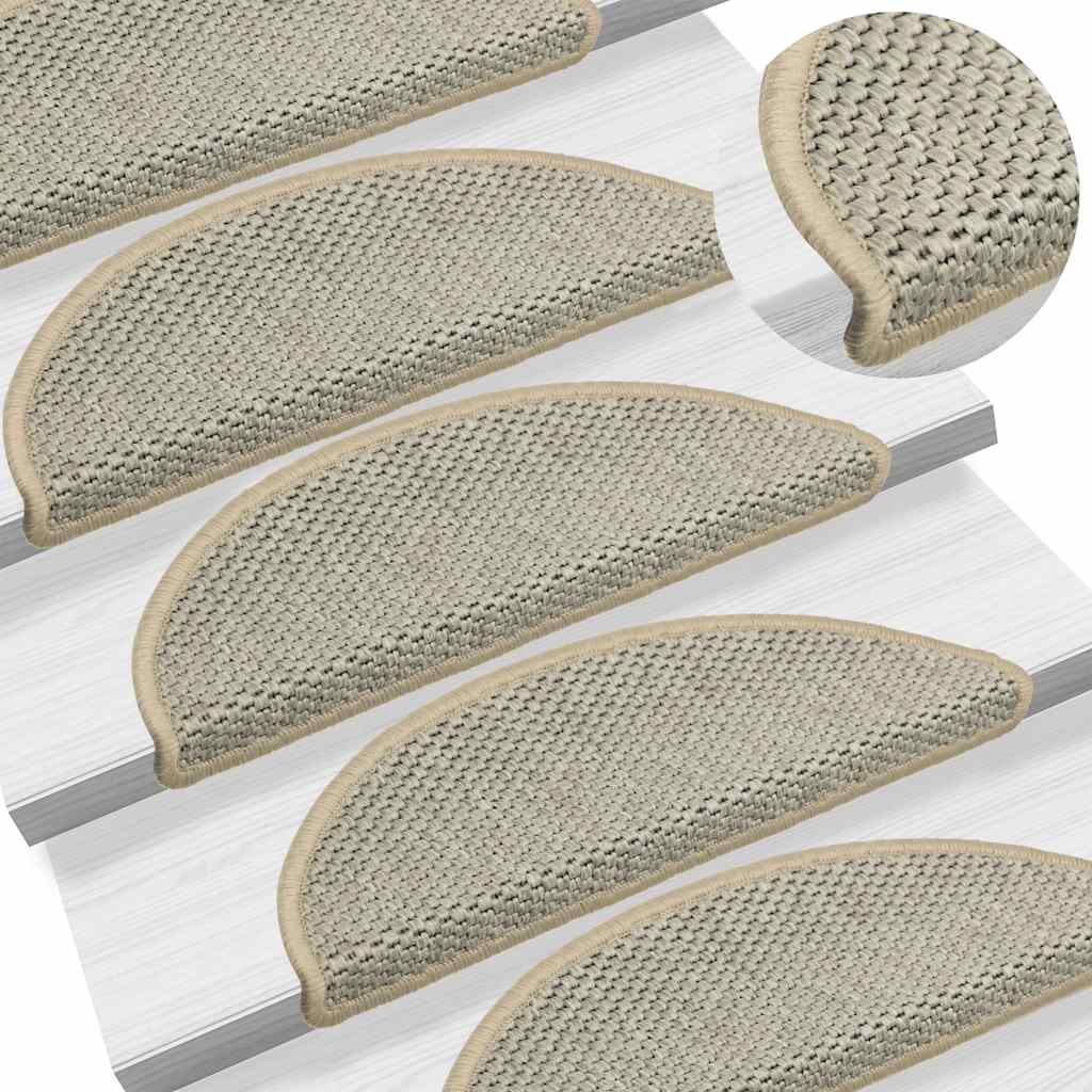 selvklæbende trappemåtte 15 stk. 56x17x3 cm sisal-look lysegrøn