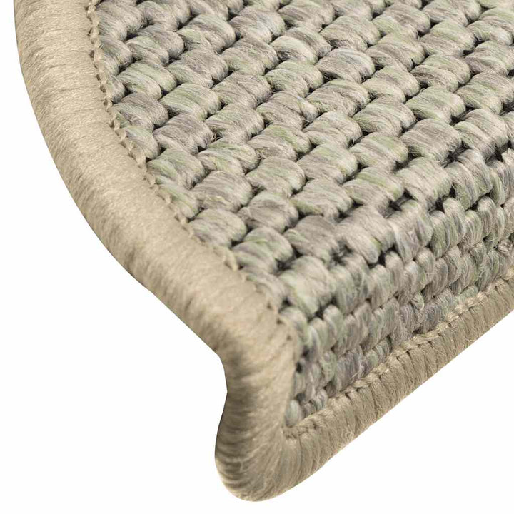 selvklæbende trappemåtte 15 stk. 56x17x3 cm sisal-look lysegrøn