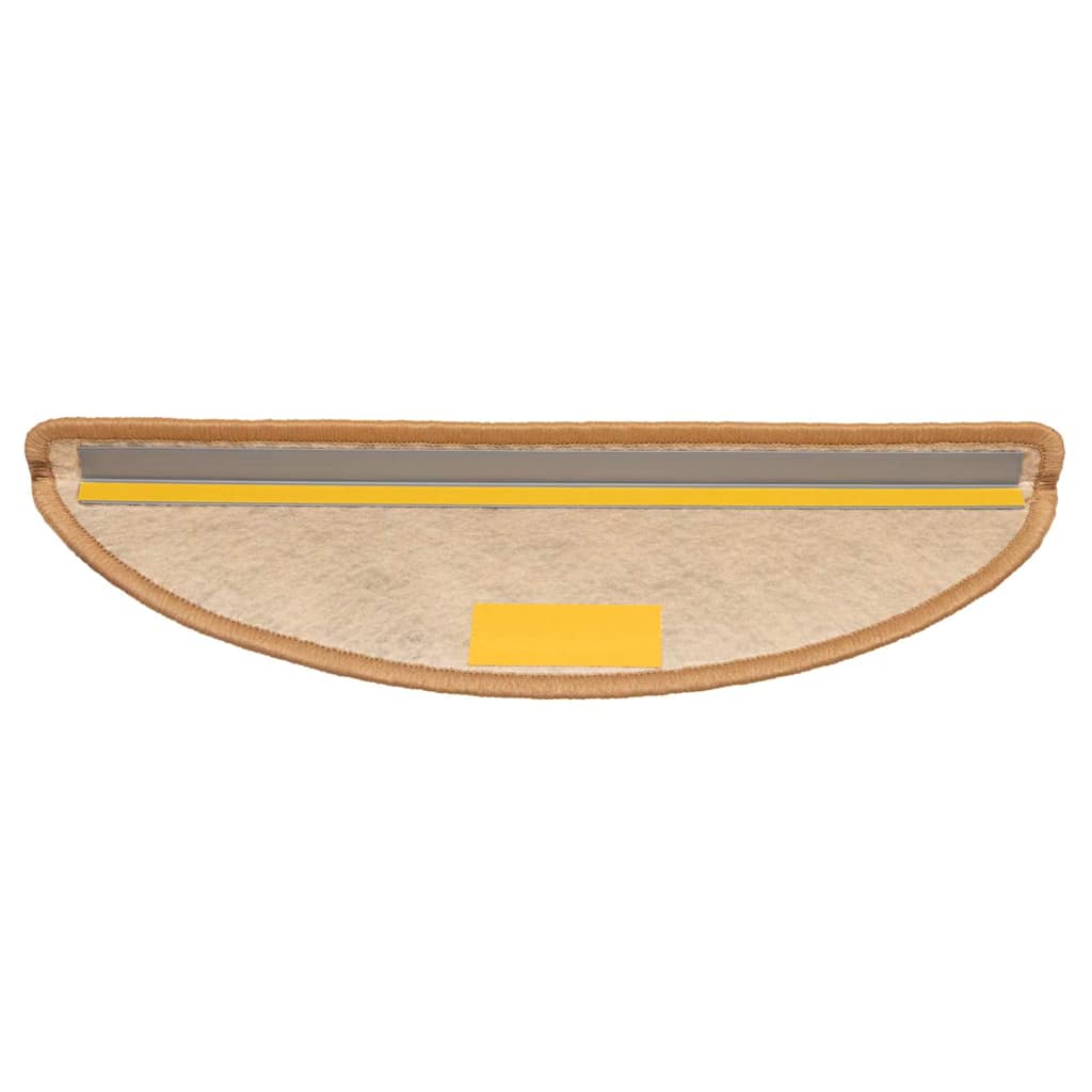 selvklæbende trappemåtter 15 stk. 56x17x3 cm sisalfarve