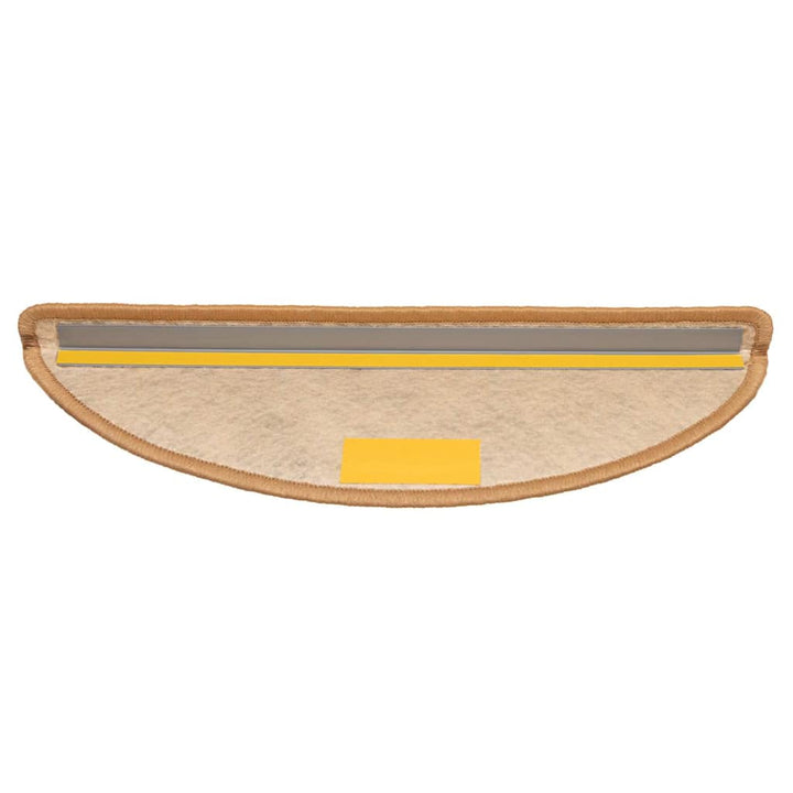 selvklæbende trappemåtter 15 stk. 56x17x3 cm sisalfarve