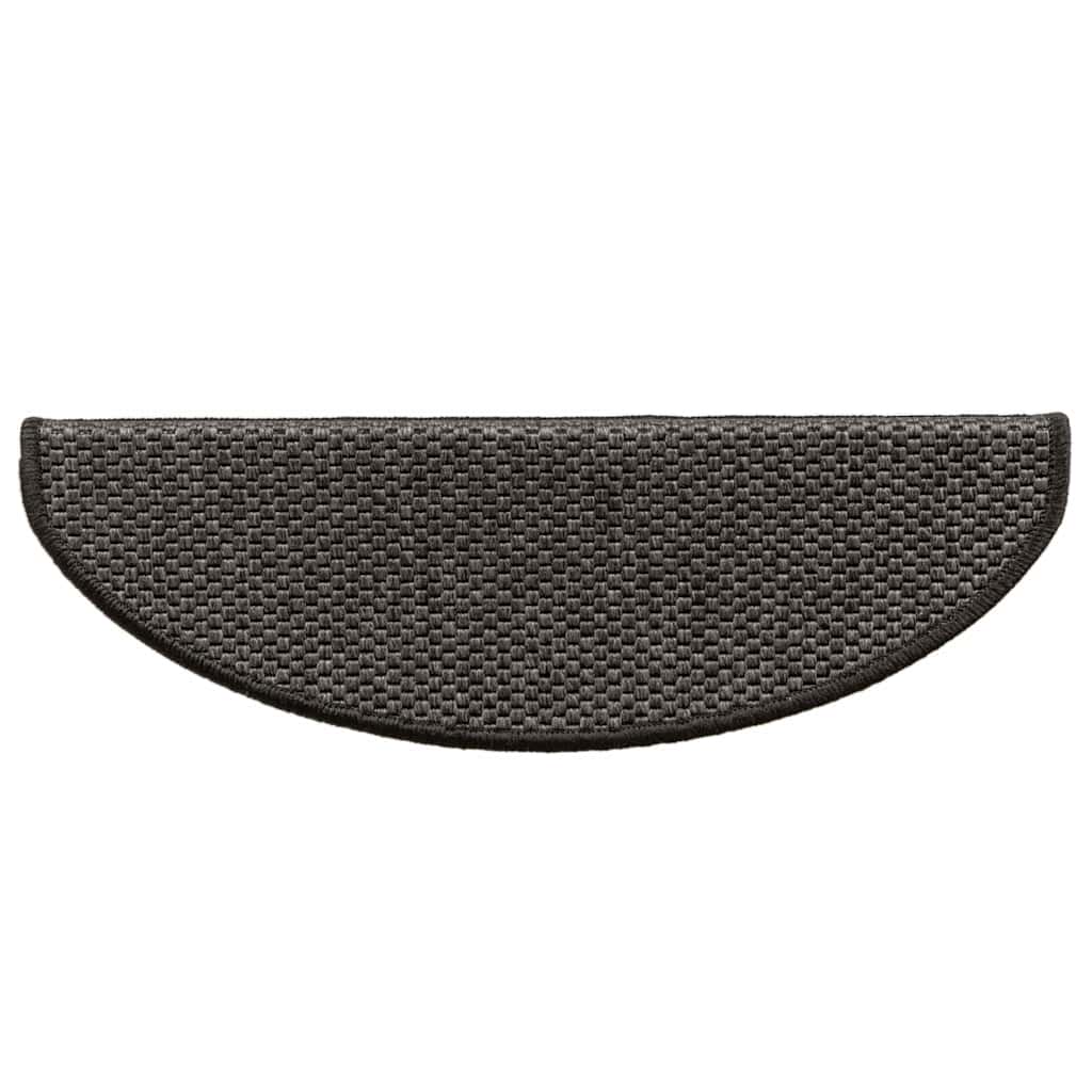 selvklæbende trappemåtter 15 stk. 65x21x4cm sisal-look antracit