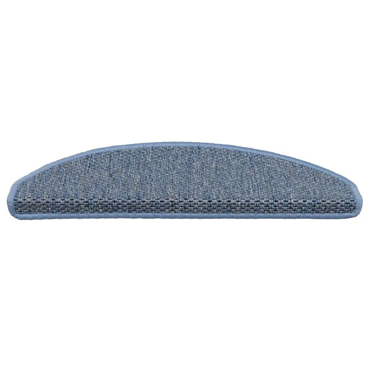 selvklæbende trappemåtter 15 stk. 65x21x4 cm sisal-look blå