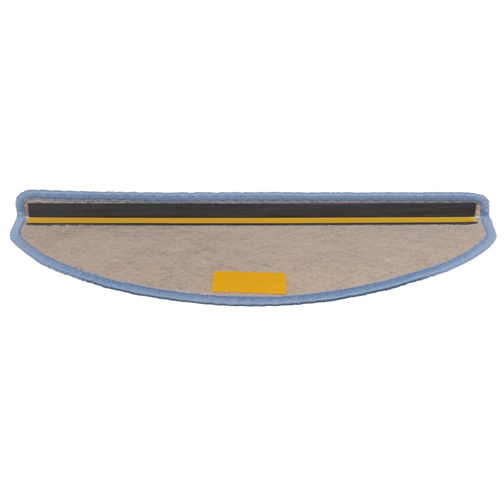 selvklæbende trappemåtter 15 stk. 65x21x4 cm sisal-look blå