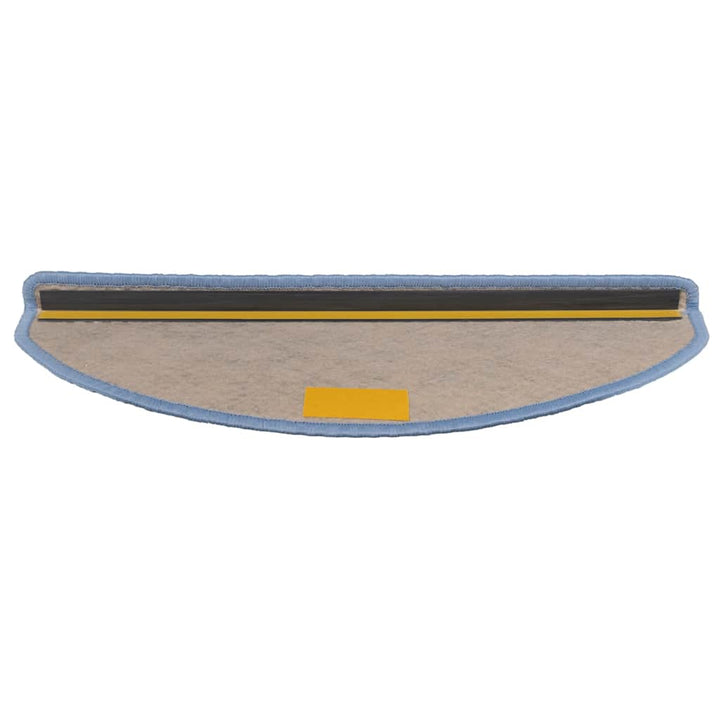 selvklæbende trappemåtter 15 stk. 65x21x4 cm sisal-look blå