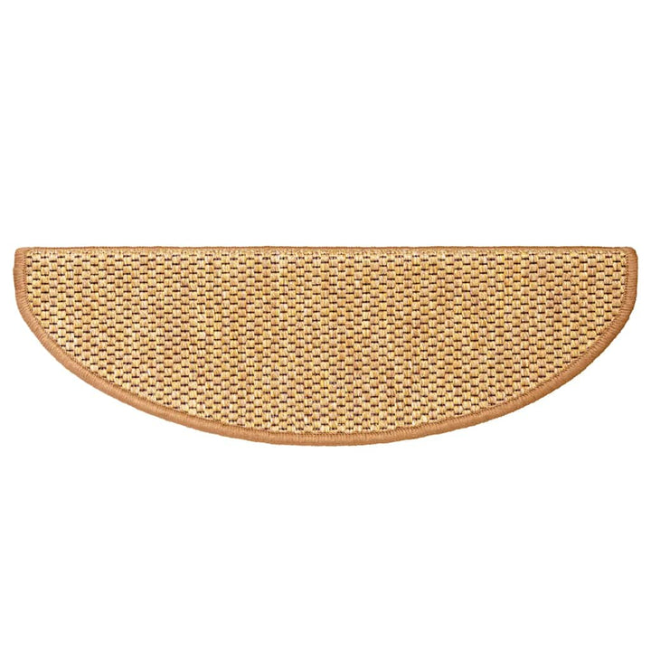 selvklæbende trappemåtter 15 stk. 65x21x4 cm sisalfarvet